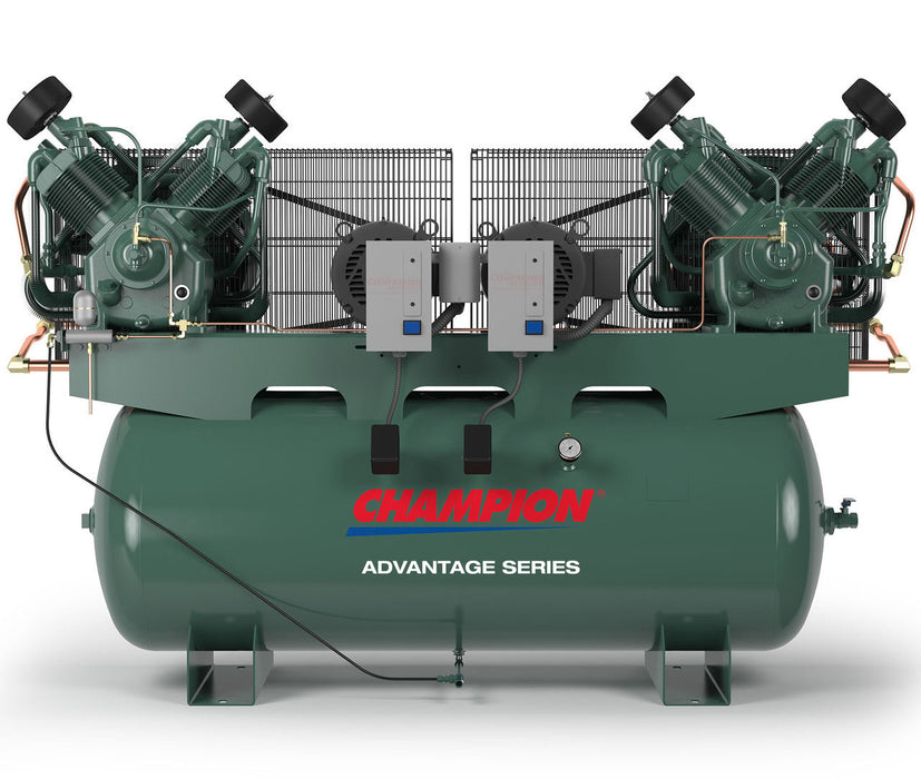 Champion HR7D-12AD - Advantage Series 7.5 HP Duplex Reciprocating Air Compressor, 120 Gallon Horizontal Tank, 34.6 CFM @ 175PSI