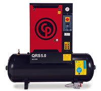 Chicago Pneumatic QRS 5.5 150 TM – 5.5 HP Rotary Screw Air Compressor 60-Gallon Tank Mounted | 18.1 ACFM @ 150 PSI Tri-Voltage 208–230/460V/3Ph | Part Number: 4152054777