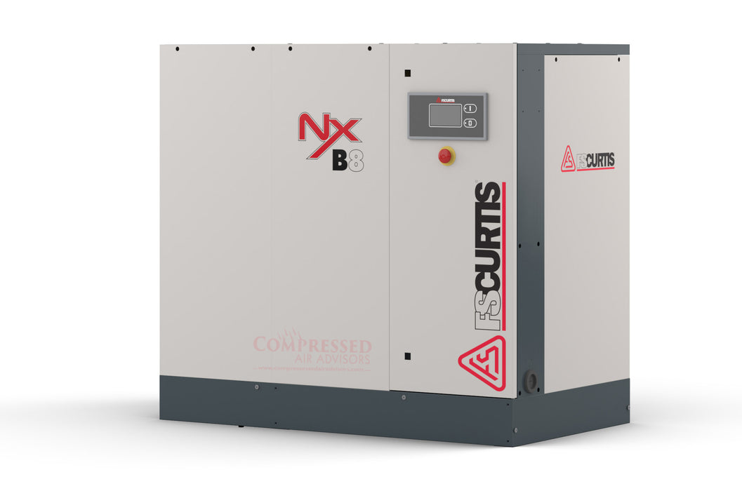 FS Curtis NxV08 - 10hp Variable Speed Air Rotary Screw Air Compressor, Base Mounted,  10 year Air End Warranty Available