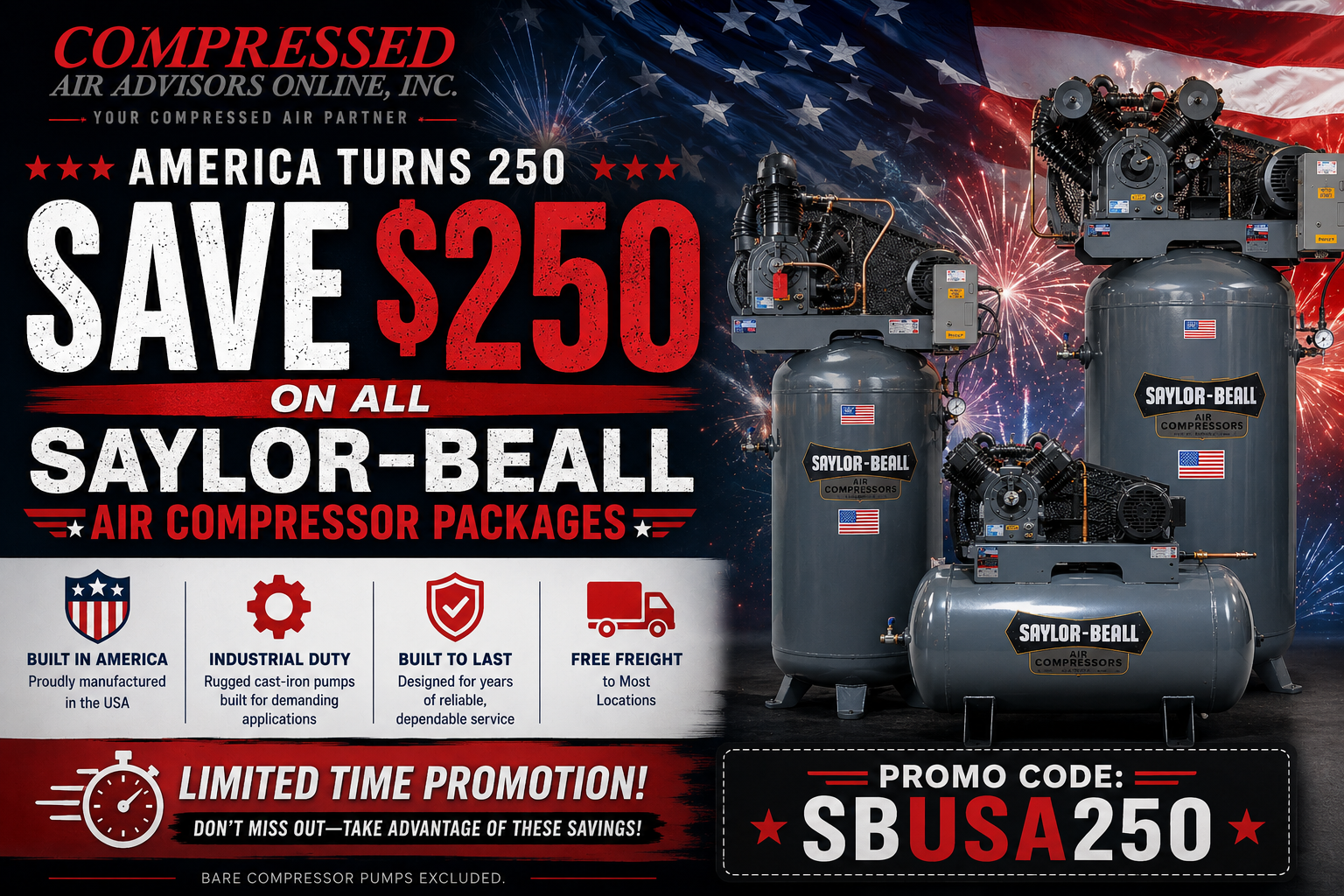 Saylor-Beall Reciprocating Air Compressors – Built to Work. Built to Last.