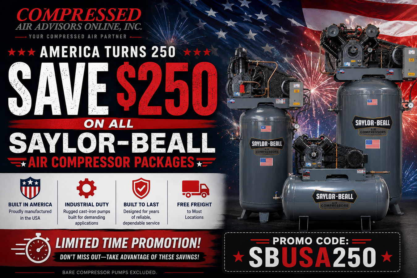 Saylor-Beall Reciprocating Air Compressors – Built to Work. Built to Last.
