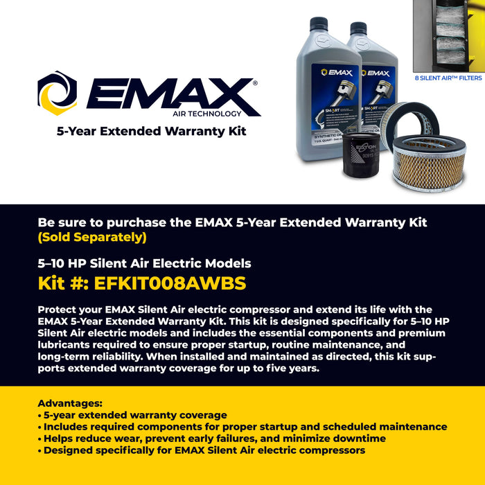 EMAX ESP10V080V1 10 HP Silent Air | 38 CFM | 230V 1Ph | 80 Gal