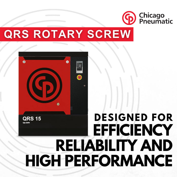 Chicago Pneumatic QRS 5.5 150 TM – 5.5 HP Rotary Screw Air Compressor  60-Gallon Tank Mounted | 18.1 ACFM @ 150 PSI Tri-Voltage 208–230/460V/3Ph | Part Number: 4152054777