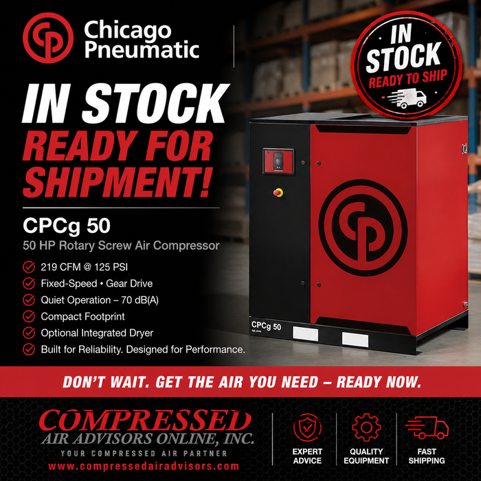 Chicago Pneumatic CPCg 50 Rotary Screw Air Compressor – 50 HP, 125 PSI