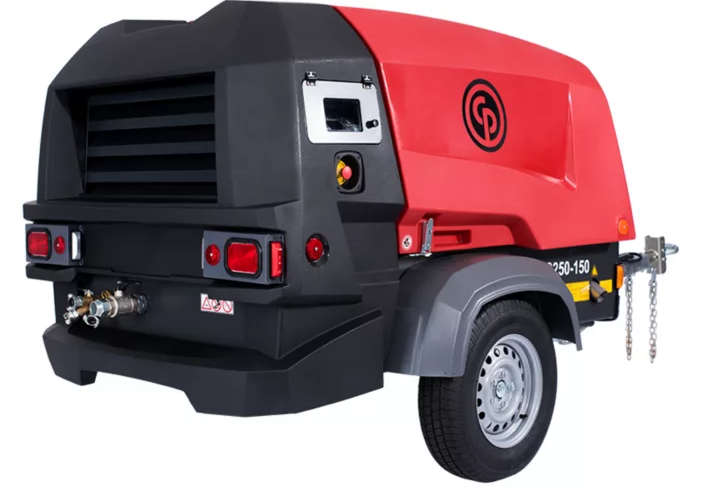Chicago Pneumatic - CPS 250 KD8 T4F - Rotary Screw Towable Air Compressor with Kubota V2403T 66hp, PN: 8162010023