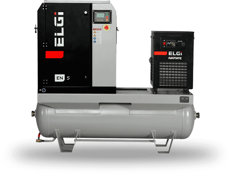 Elgi EN04 5 HP Rotary Screw Compressor w/ Dryer | 125–150 PSI