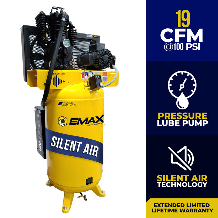 EMAX ES05V080I1 5 HP Silent Air | 19 CFM | 230V 1Ph | 80 Gal