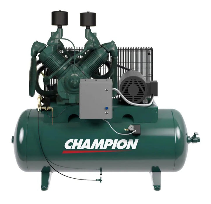 Champion HR25-12 – 25 HP R-70 Two-Stage Reciprocating Air Compressor | 120-Gallon Horizontal Tank