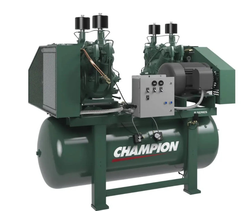Champion HR20D-24 – Duplex 20 HP (2× R-70 Pumps) Two-Stage Reciprocating Air Compressor | 240-Gallon Horizontal Tank