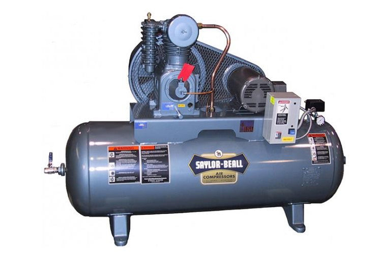 Saylor-Beall 10 HP Two Stage Horizontal Air Compressor, 707 Pump, 34.4 CFM @ 175 PSI
