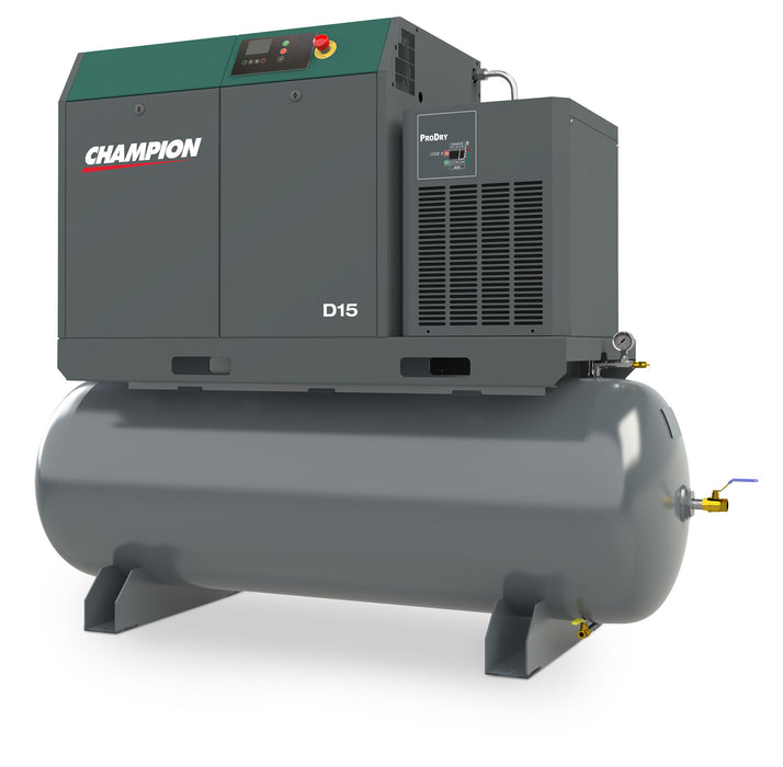 Champion D15 Air System – 15 HP Rotary Screw Compressor – 145 PSI