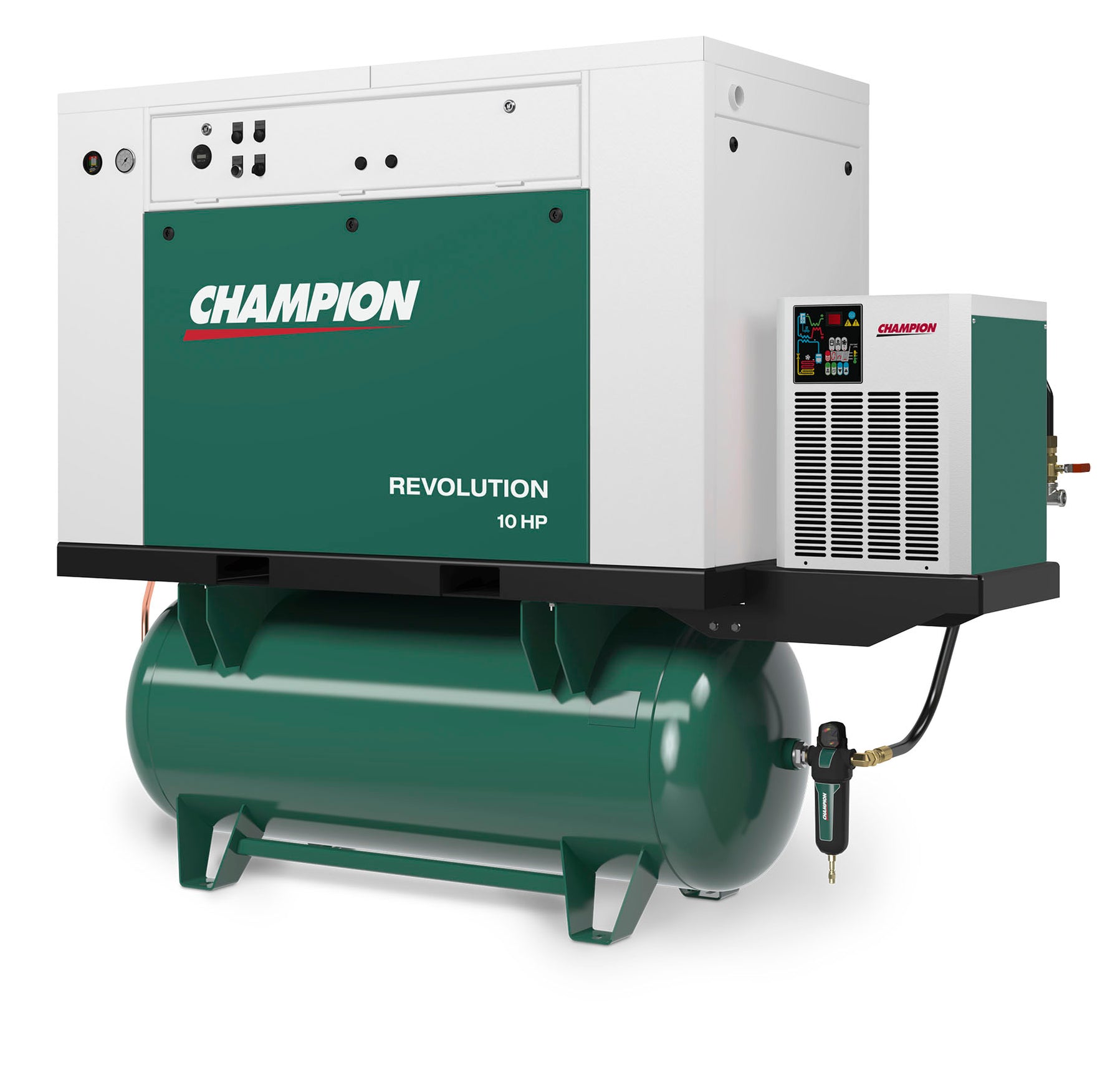 Champion HQR10-12 Revolution 10hp Quiet Enclosed Reciprocating Air Com ...