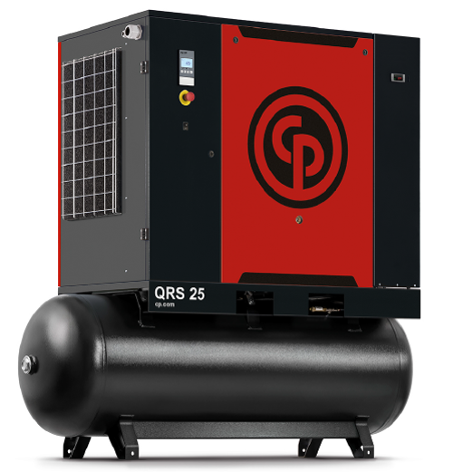 Chicago Pneumatic QRS 20D 125 TM Rotary Screw Air Compressor with Dryer | 20 HP | 82.2 CFM @ 125 PSI | 120 Gallon Tank | 208/230/460V 3 Phase