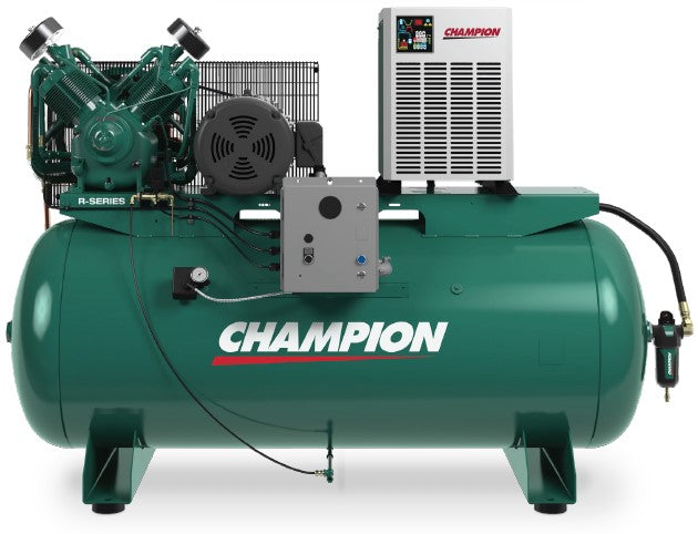 Champion HR15F-12 Air Station – 15 HP Reciprocating Compressor with Mounted Dryer