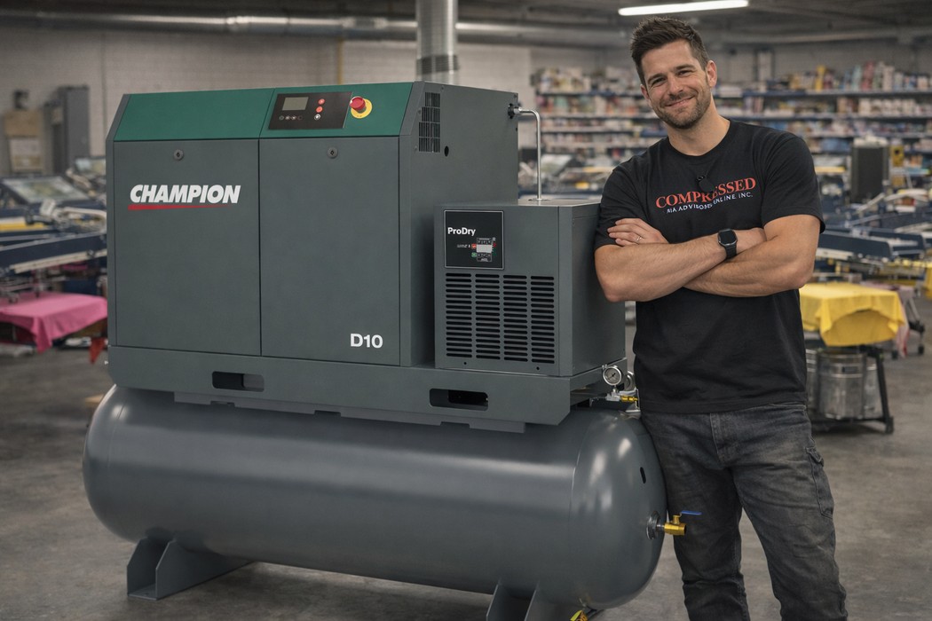 Champion D10 Air System – 10 HP Rotary Screw Compressor – 145 PSI