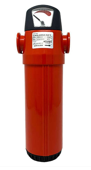 Keltec 1/2", 58 CFM Compressed Air Filter, Float Drain, PSI Diff Gauge — PN: CAH-0058