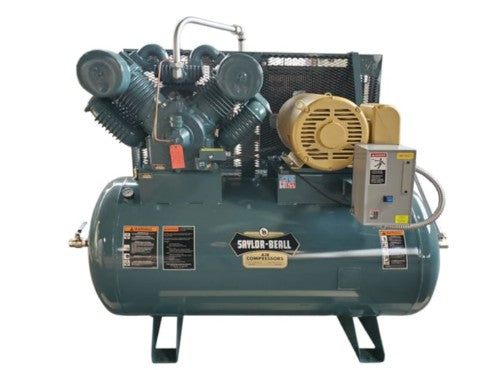 Saylor-Beall 30 HP Two Stage Horizontal Air Compressor, 9000 Pump, 101.1 CFM @ 175 PSI