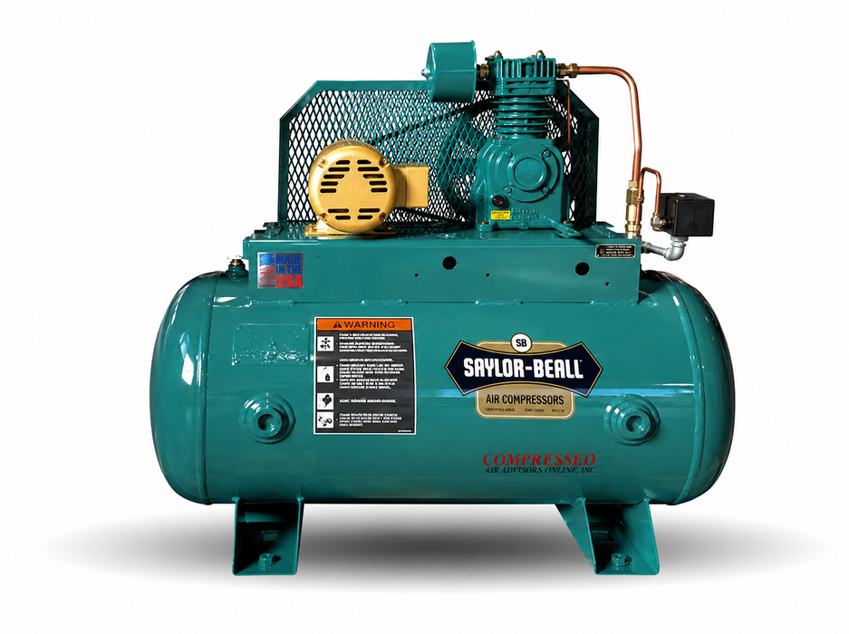 Saylor-Beall 10 HP Simplex Climate Control Reciprocating Air Compressor, 4500 Pump, 41.8 CFM