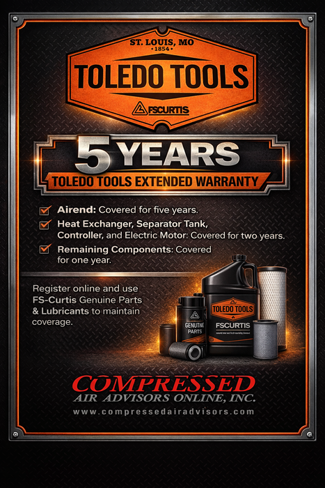 Toledo Tools TT7UP 7.5 HP UltraPack Rotary Screw Air Compressor – 53 Gallon Tank