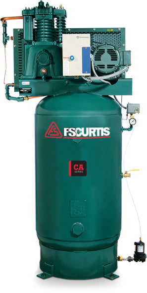 FS- Curtis CA7.5 UltraPack - 7.5hp Two Stage Reciprocating Air Compressor, 80 Gallon Vertical Air Receiver, E57 Pump, 23.2 CFM @ 175 PSI