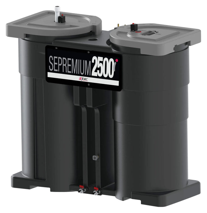 JORC SEPREMIUM 2500i industrial oil/water separator for compressed air systems up to 2,500 CFM with three-stage filtration and service indicators.
 Copy Alt Text