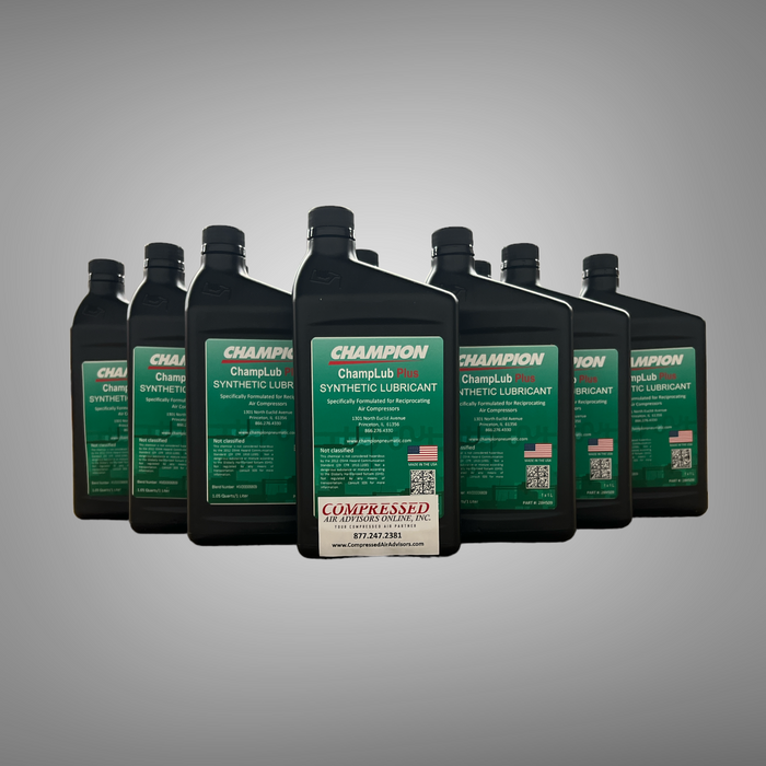 ChampLub Synthetic Plus Reciprocating Air Compressor Oil - 1 Case (12 Qts), PN: 28H510