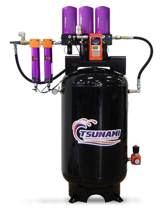 Tsunami - Ultra Desiccant Drying System 120 CFM (30hp) Tank Mounted, Pre Filters, Pneumatic Drains, PN: 21999-0830
