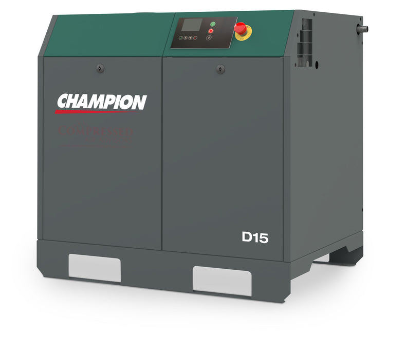 Champion D15 - 15hp Rotary Screw Air Compressor, Base Mounted, 57 CFM @ 145 PSI