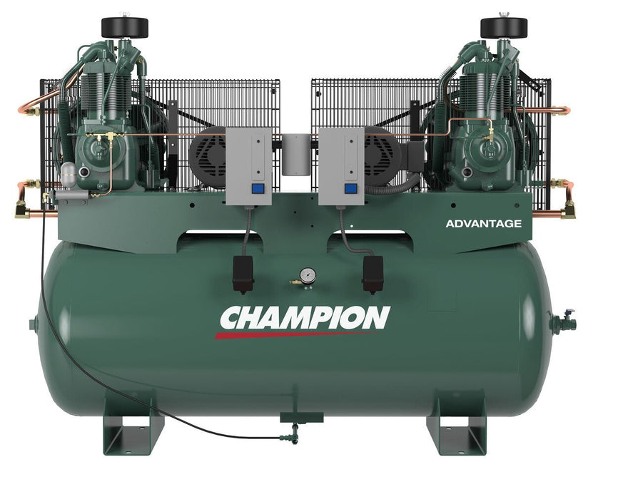 Champion HR15D‐24 - 15hp (15hpx2) Duplex Reciprocating Air Compressor, R-40 Pump,  108.2 CFM @ 175 PSI