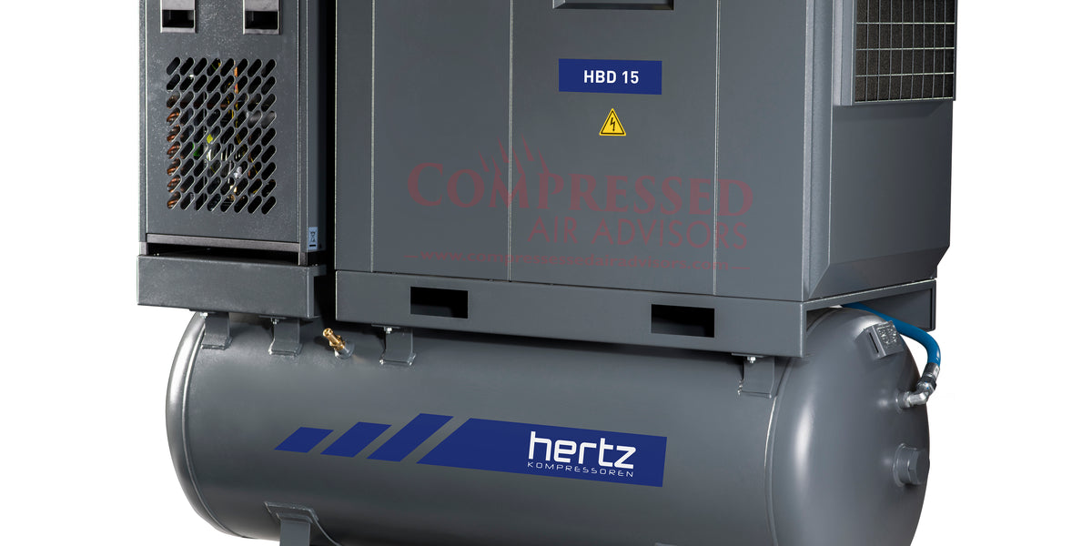 Hertz HBD 15 TMD Rotary Screw Air Compressor – 20 HP, 120 Gal