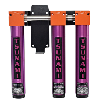 Tsunami - Air Filtration Package #5 water separator, oil coalescing filter and activated carbon filter (3-stage)
