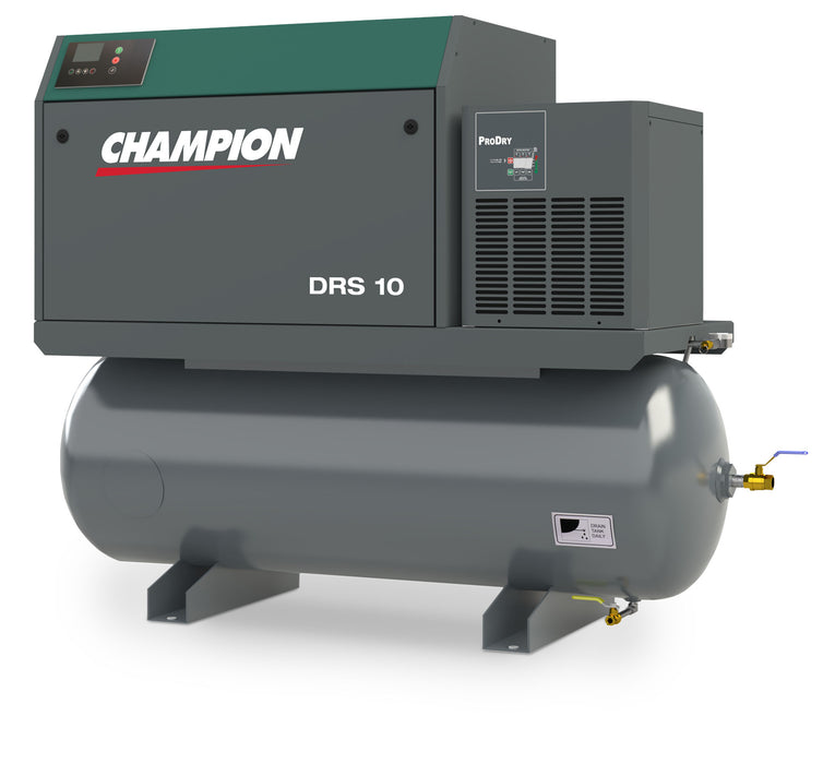 Champion DRS10A Air System- 10hp Variable Speed Rotary Screw AIr Compressor, 80 Gallon Tank, Refrigerated Air Dryer, 37 CFM @ 145 PSI