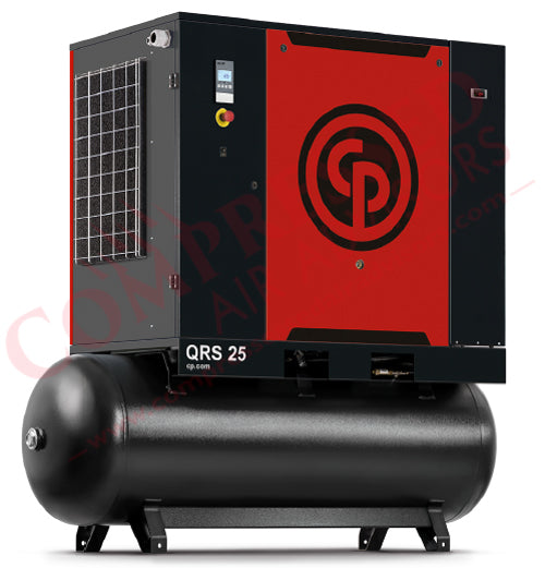 Chicago Pneumatic QRS Rotary Screw Air Compressor Tank Mounted with Integrated Air Dryer