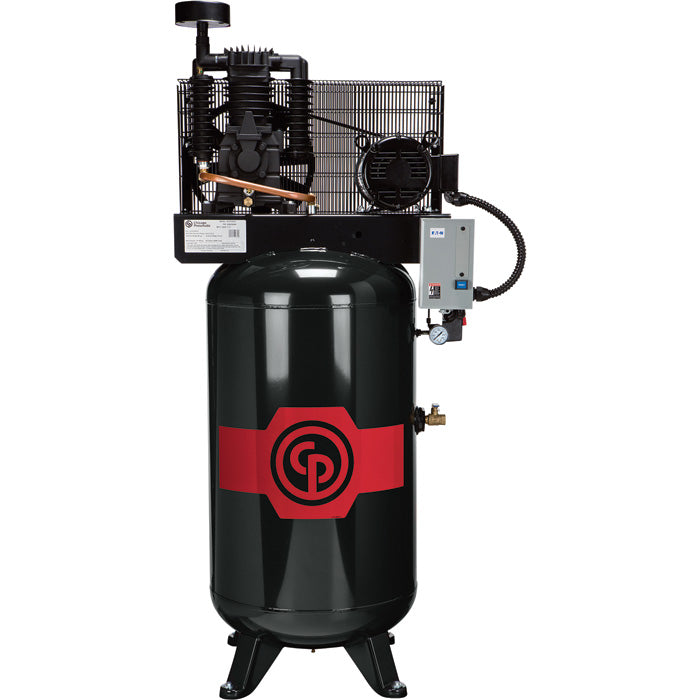 Chicago Pneumatic Iron Series RCP-C7581VS-  7.5hp Reciprocating Air Compressor, 80 Gallon Vertical Receiver, 23 CFM @ 175 PSI, 208-230V/1Ph, PN: 8090300735