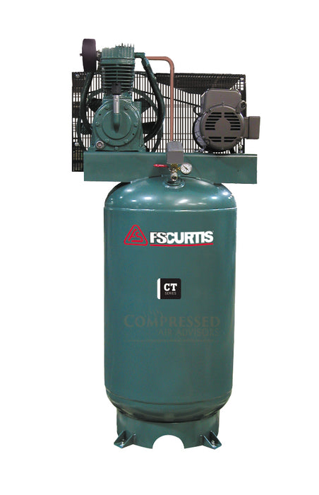 FS Curtis CT5 - 5hp Two Stage Reciprocating Air Compressor, CT55 Pump, 80 Gallon Vertical Receiver, 17.8 CFM @ 175 PSI